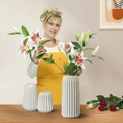 Ceramic Vertical Pattern Vase - Image 3