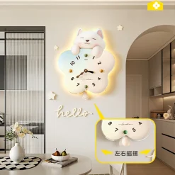 Cat Design Wall Clocks Art Mural - Image 6