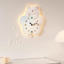 Cat Design Wall Clocks Art Mural - Image 4