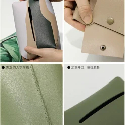 Solid Color Leather Tissue Box - Image 3