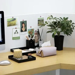 Solid Color Leather Tissue Box - Image 4