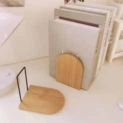 Wooden Bookend Support Storage - Image 5