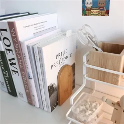Wooden Bookend Support Storage - Image 3