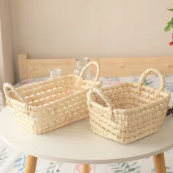 Straw Woven Storage Basket - Image 2