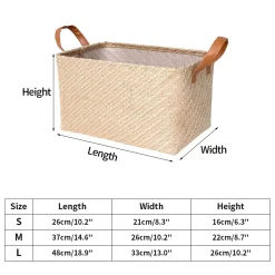 Jute Foldable Storage Basket Woven - Image 2