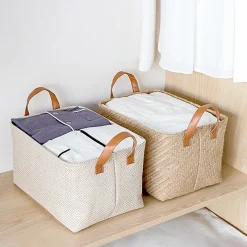 Jute Foldable Storage Basket Woven - Image 3