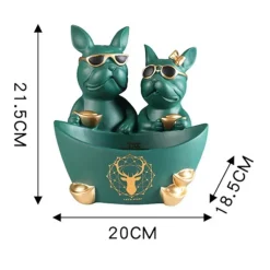 Couple Bulldog Dog Statue - Image 6