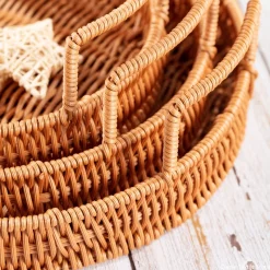 Wove Rattan Serving Tray Storage - Image 6