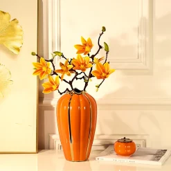 Pumpkin Ceramic Vase - Image 4