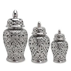 Silver Plated Ceramic Vase - Image 5