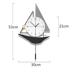 Sailboat Shaped Wall Clock - Image 5