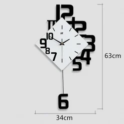 Wall Clock Swinging Wood - Image 3