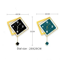 Nordic Square Swing Wall Clock - Image 3