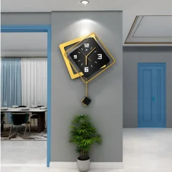 Nordic Square Swing Wall Clock - Image 2