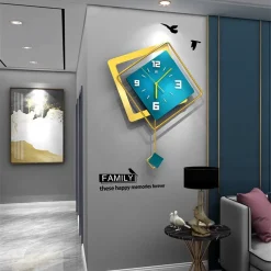 Nordic Square Swing Wall Clock - Image 4