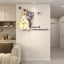 Cartoon Cat Wall Clock - Image 3