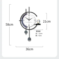 Cartoon Panda Ornament Wall Clock - Image 5