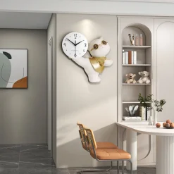 Cartoon Kung Fu Cat Wall Clock - Image 2