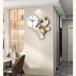Cartoon Kung Fu Cat Wall Clock - Image 4