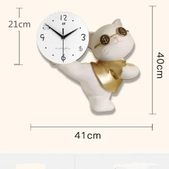 Cartoon Kung Fu Cat Wall Clock - Image 5