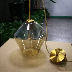 Adjustable Glass Lampshade Lamp - Image 3