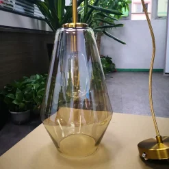 Adjustable Glass Lampshade Lamp - Image 4
