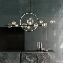 Black Glass Ball Chandelier - Image 4