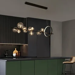 Black Glass Ball Chandelier - Image 2
