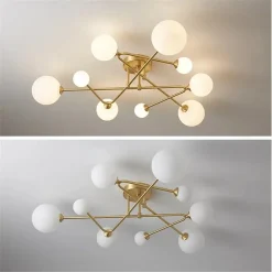 Amber Glass Ceiling Chandelier - Image 3