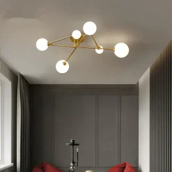 Amber Glass Ceiling Chandelier - Image 4