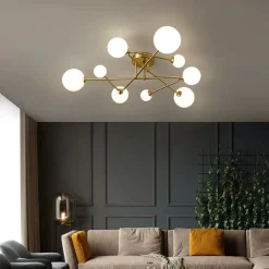 Amber Glass Ceiling Chandelier - Image 2