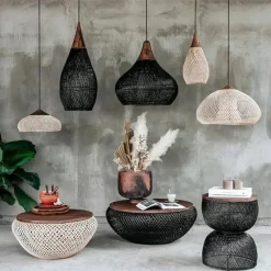 Vintage Rattan Designer Pendant - Image 2