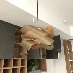 Southeast Asian Wooden Skin Pendant Lamp - Image 2