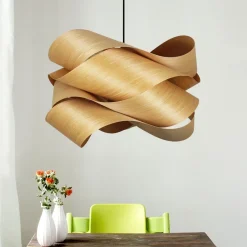 Southeast Asian Wooden Skin Pendant Lamp - Image 6
