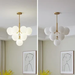Light Luxury Pure Copper Glass Hanging Chandelier - Image 4