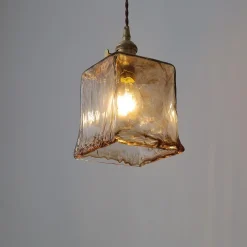 Retro Amber Glass Pendant Lamp - Image 5