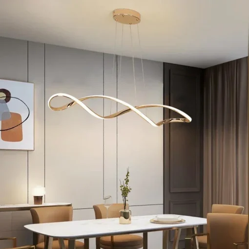 Light Luxury LED Dining Table Chandelier - Image 3