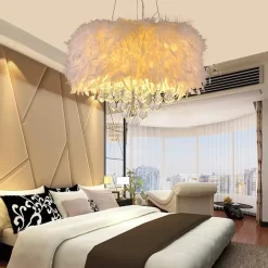 Feather Crystal Pendant Lamp - Image 4