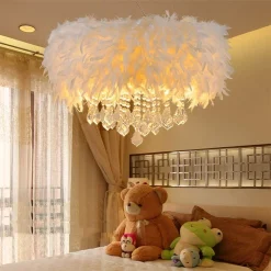 Feather Crystal Pendant Lamp - Image 3