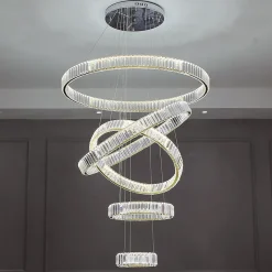Luxury Round Chrome Gold Chandelier - Image 2
