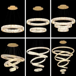 Luxury Round Chrome Gold Chandelier - Image 6