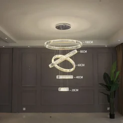 Luxury Round Chrome Gold Chandelier - Image 3