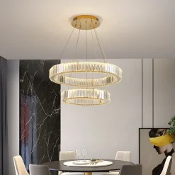 Luxury Round Chrome Gold Chandelier - Image 4