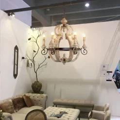Solid Wood Vintage Chandelier - Image 2