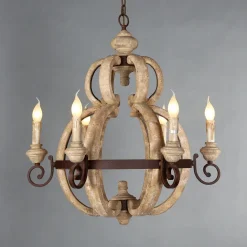 Solid Wood Vintage Chandelier - Image 6